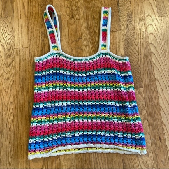 Gap Crocheted Multicolor Striped Women's Top SiZE XS EUC - Picture 1 of 6